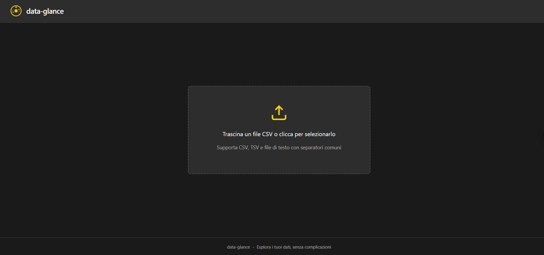 Data Glance - Schermata 1