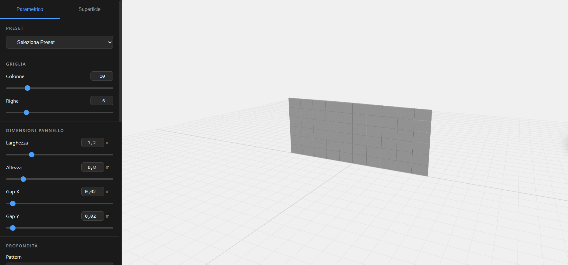 Facade Generator - Schermata 1